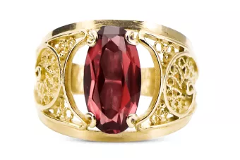  Rubín 14k žluté zlato Vintage Jewlery vrc057y